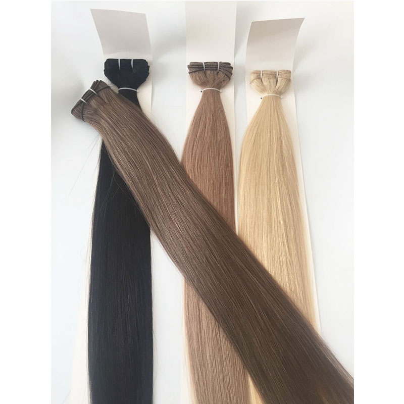 24inch 22inch Hair Weft Hair Bundles Double Wefted Human Hair Straight Full Head Color black Brown  Remy Hair 100gram Per Pack YL308